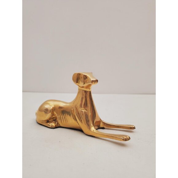 Other - 6.5" Vintage Brass Dog | Modernist Brass Greyhound Figurine | Mid Century